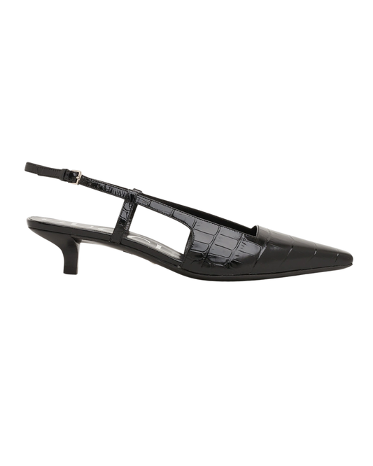 Gucci Mock Croc Kitten Heel Pumps