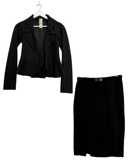 Gianni Versace Black Wool Blazer And Skirt Suit (pre-owned)
