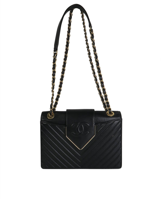 Chanel Chevron Collar & Tie Flap Bag (pre-owned)