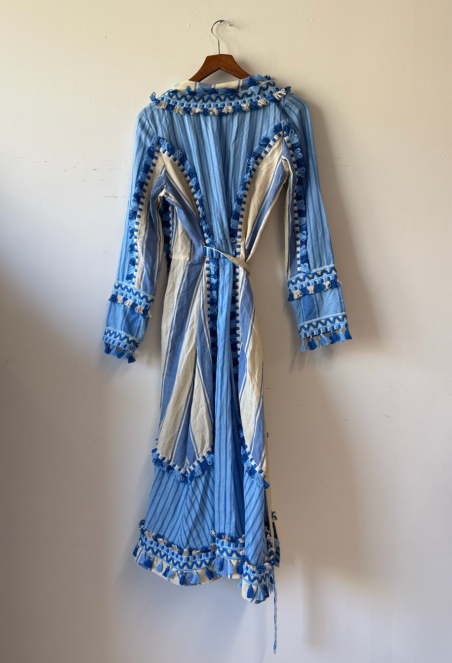 Dodo Bar Or Blue Long Sleeve Kaftan Style Dress