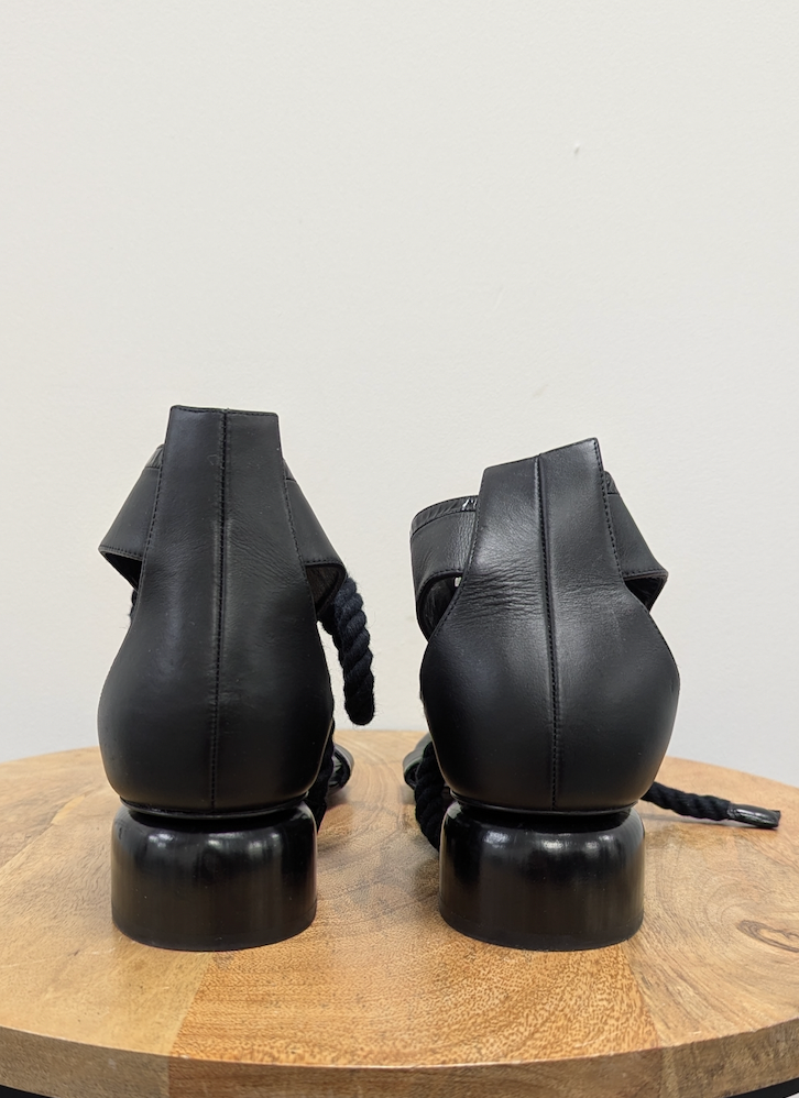 Pierre Hardy Lace Up Black Sandals