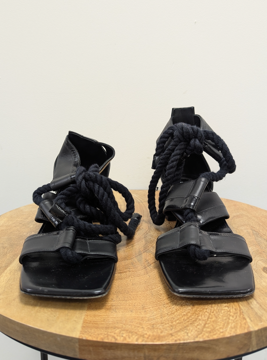 Pierre Hardy Lace Up Black Sandals