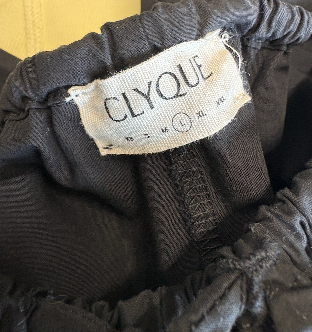 Clyque Black Wide Leg Cargo Trousers