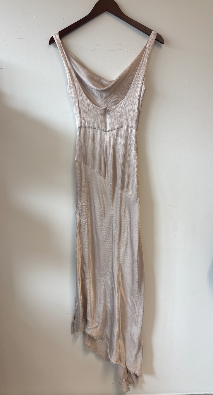 Bec + Bridge Nude Metallic Cowl Neck Dress