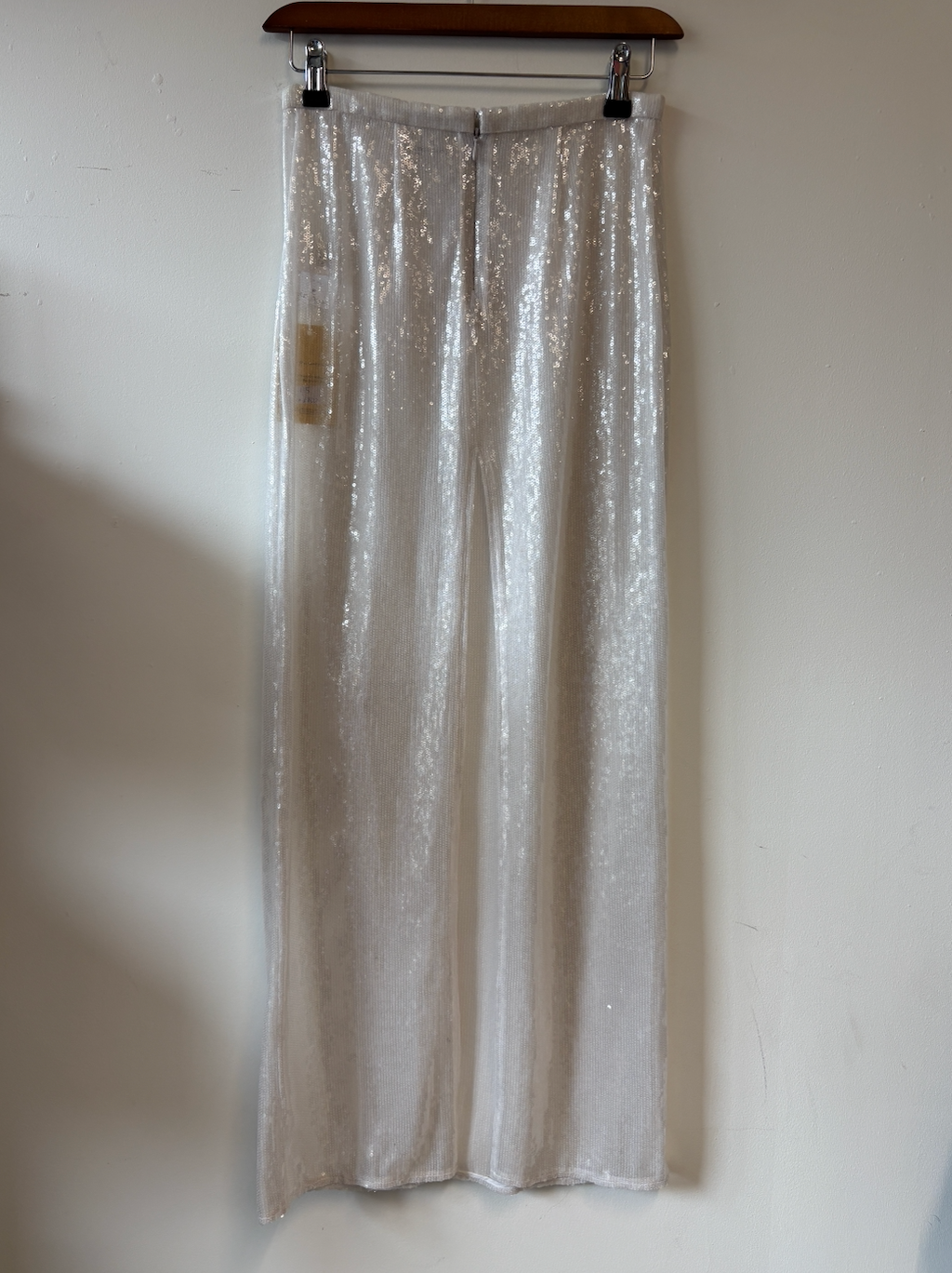 Courreges White Sequin Midi Skirt