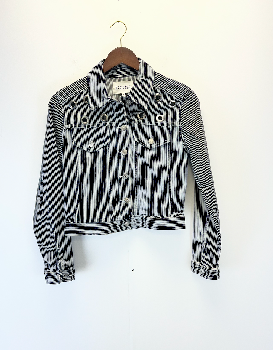 Claudie Pierlot Blue Stripe Jacket