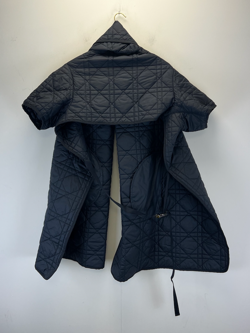 Dior Navy Blue Macro Cannage Quilted Shawl