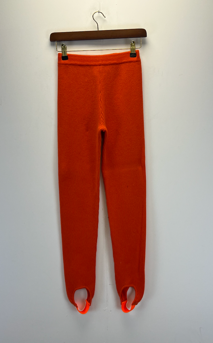 Izaak Azanei Orange Ribbed Leggings