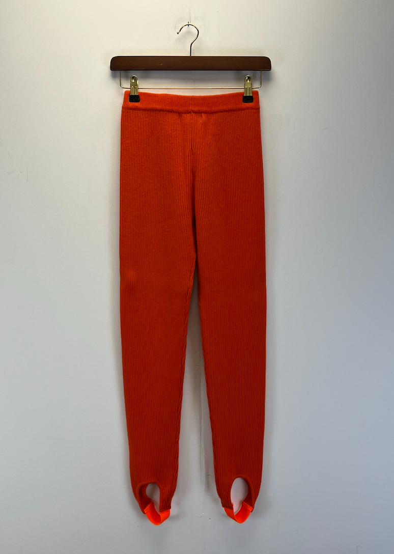 Izaak Azanei Orange Ribbed Leggings