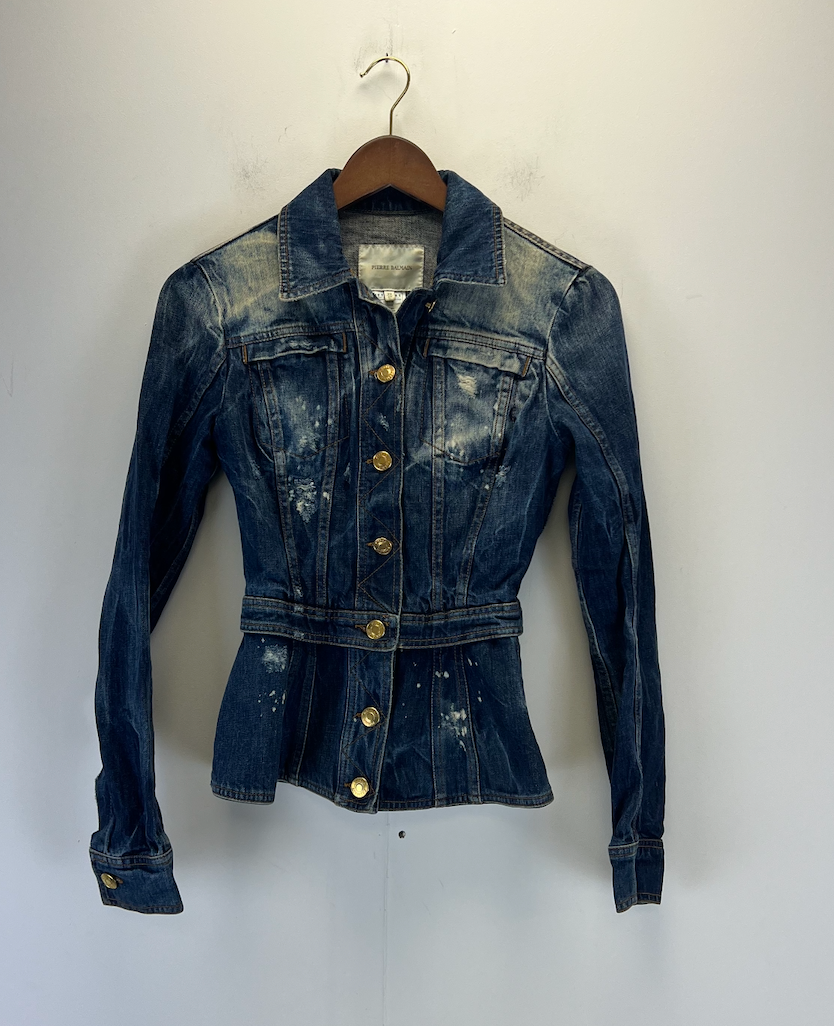 Pierre Balmain Blue Distressed Denim Jacket