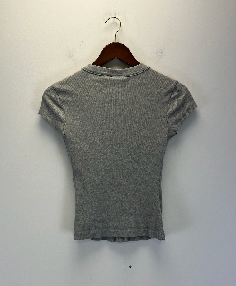 Reformation Grey Button Down Basic Top