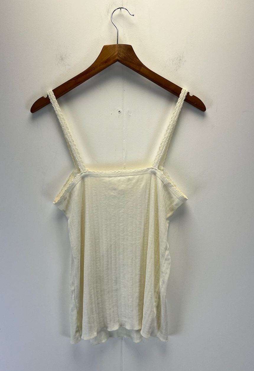 Doen White Ruched Cami Top