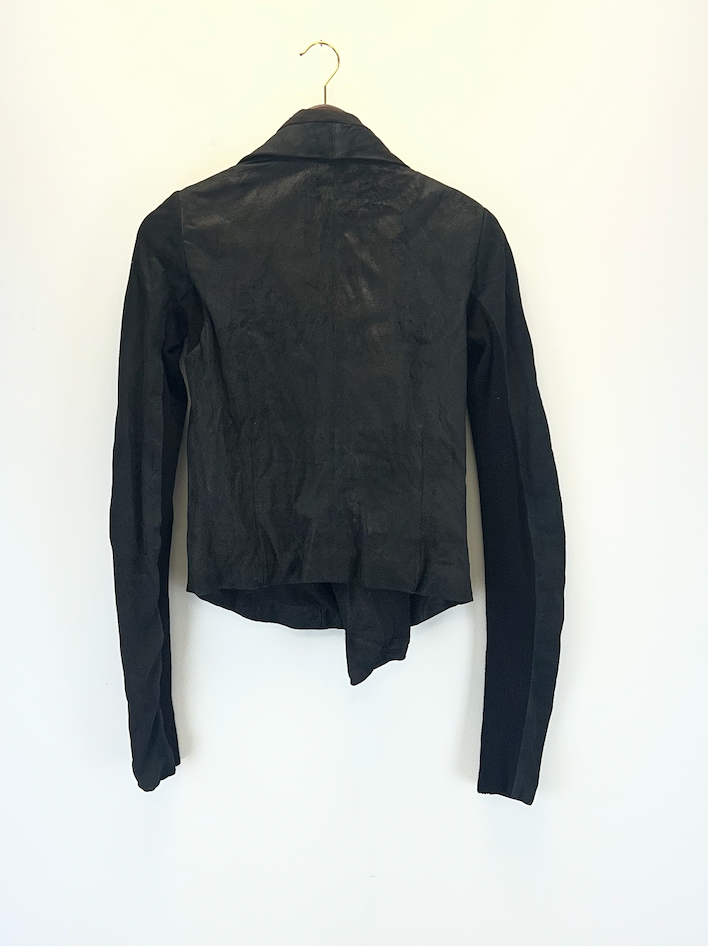 Rick Owens Black Leather Biker Jacket