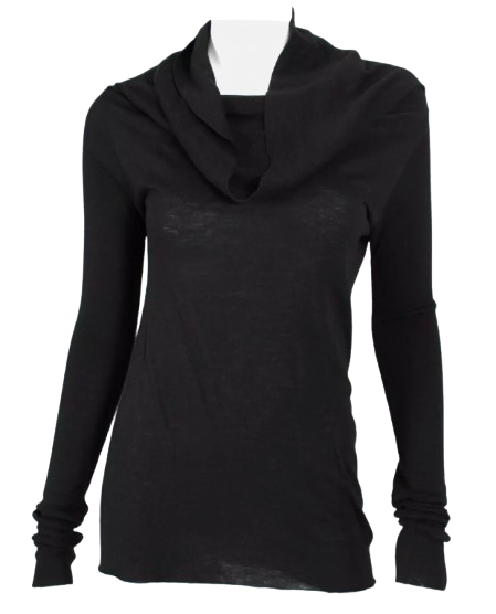 Rick Owens Lilies Black Cowl Neck Fine Knit Top (pre-owned)