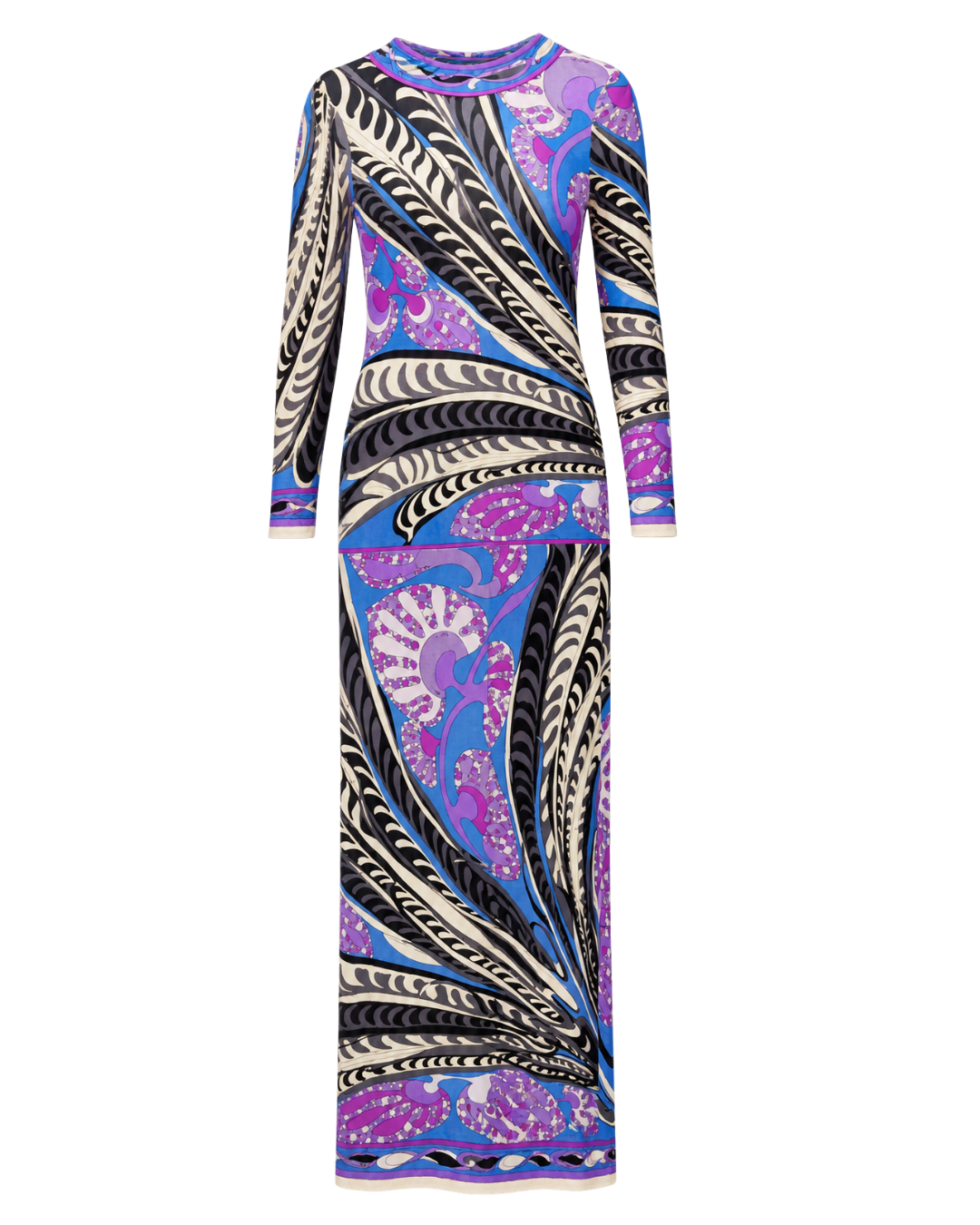 Emilio Pucci 1970s Purple/Blue Silk Jersey Maxi Dress