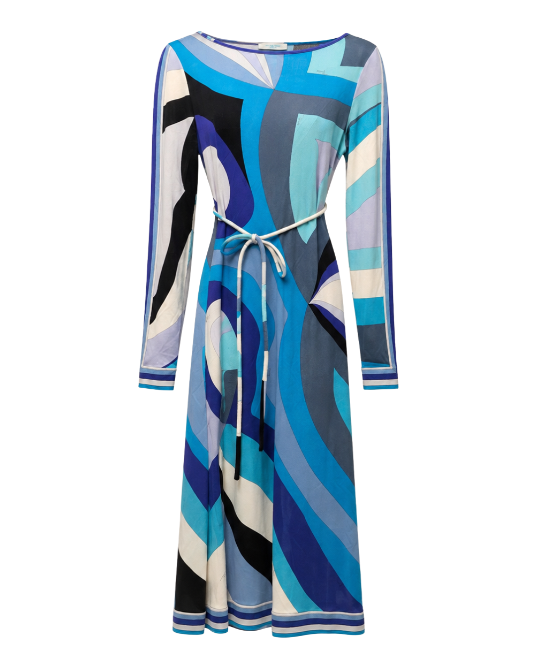 Emilio Pucci 2000s Blue Print Silk Jersey Dress