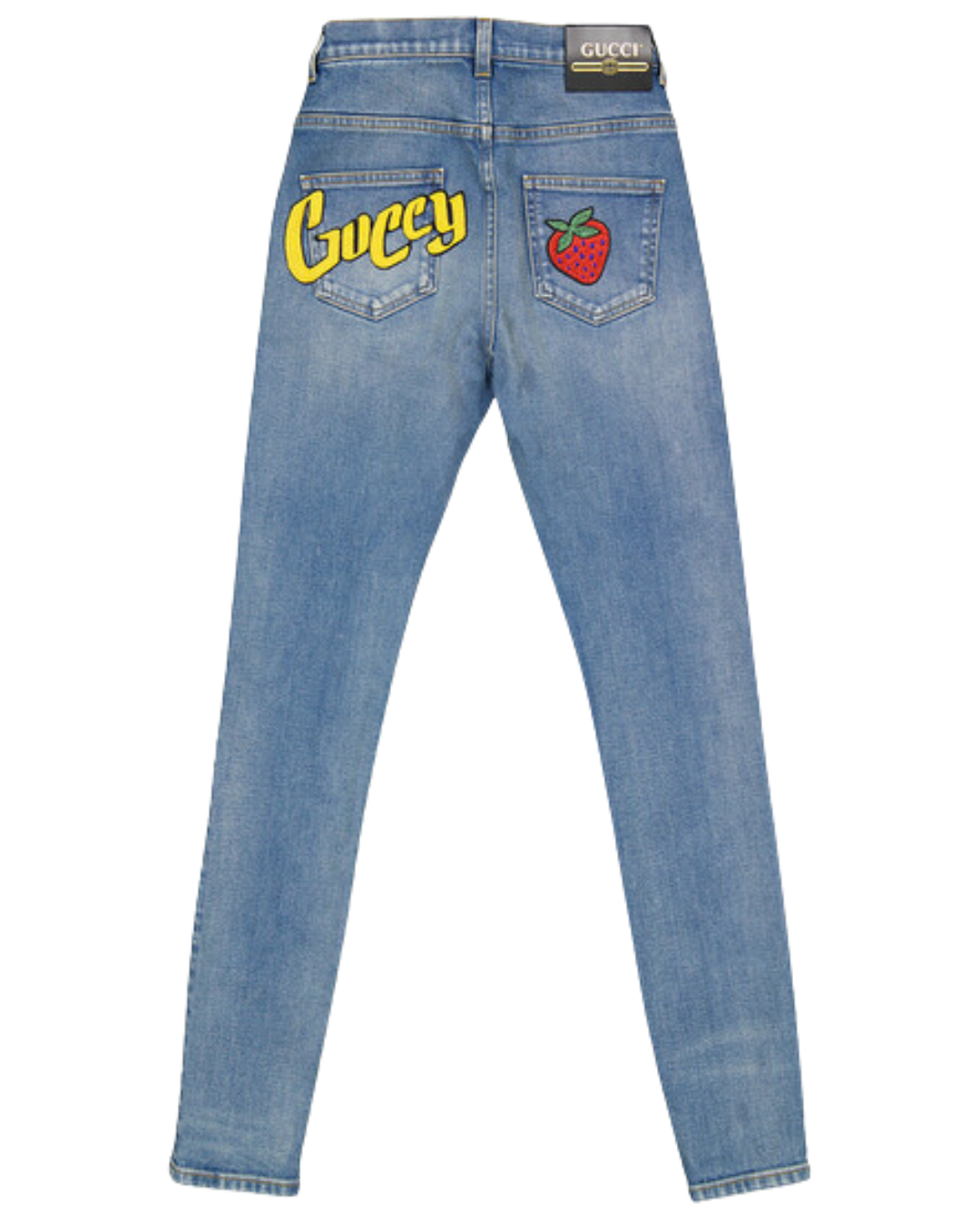 Gucci 'Guccy' Strawberry Blue Skinny Jeans