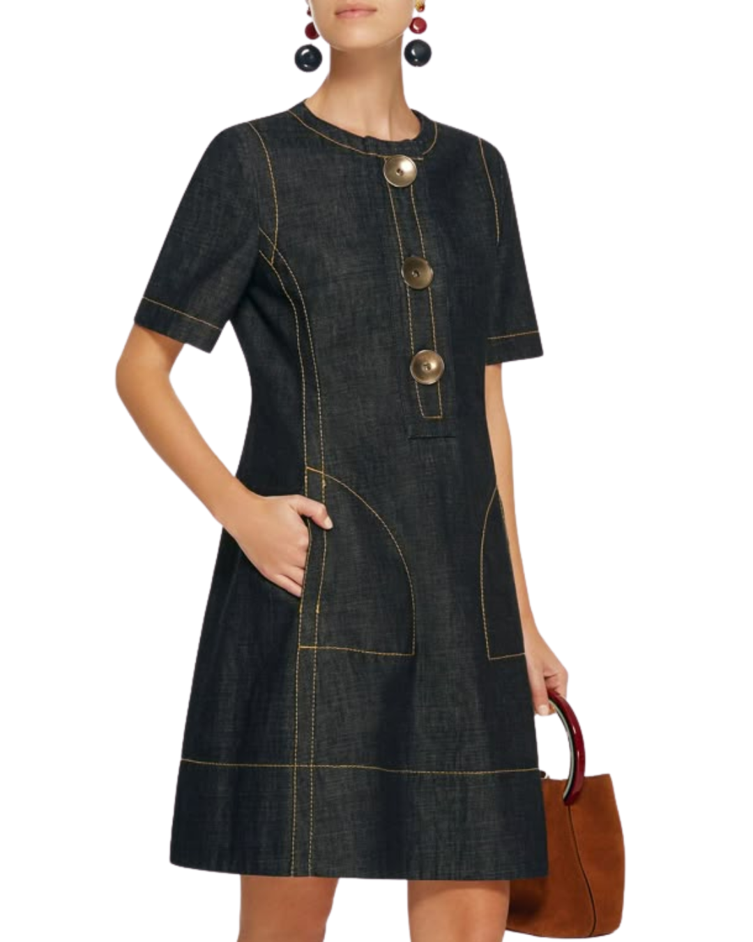 Marni Blue Denim A-Line Dress 2017