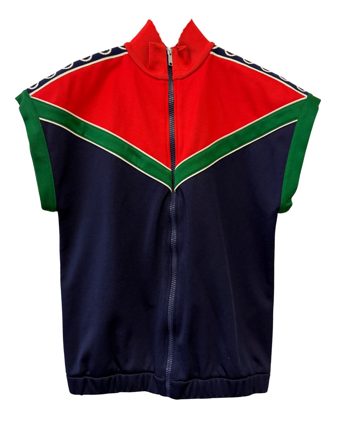 Gucci Blue Red Green Zip Up Sleeveless Track Jacket