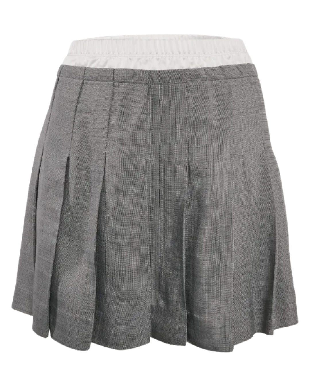 Sandro Grey Pleated Crepe Mini Skirt