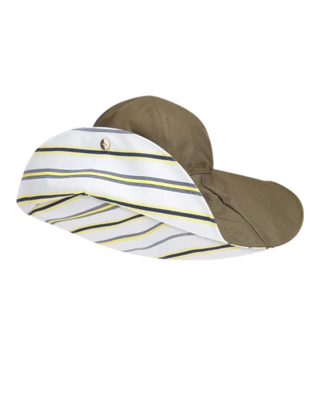 Ganni Khaki Wide Brim Bucket Sun Hat