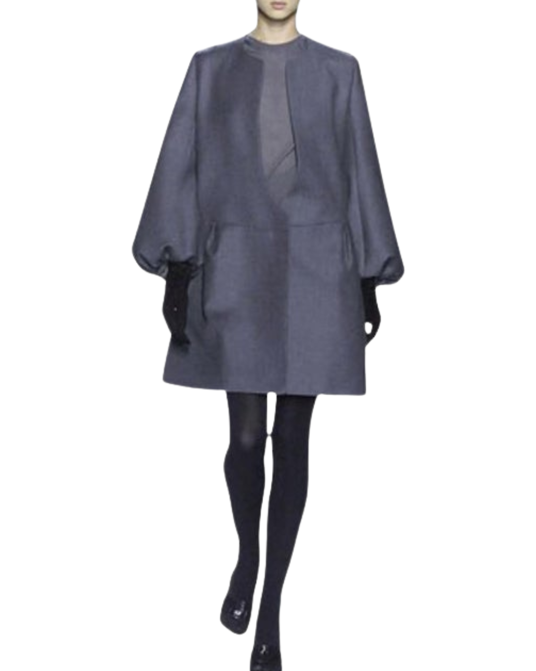 Yves Saint Laurent Grey Wool Cashmere Coat Dress A/W 2007