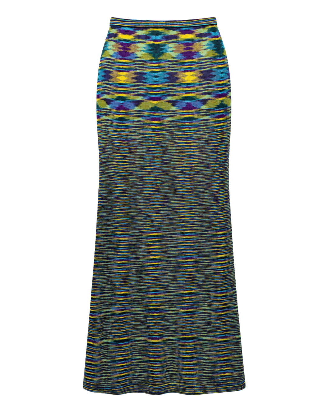 Missoni Green/Blue/Purple Knit Midi Skirt