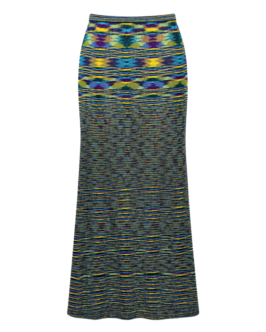 Missoni Green/Blue/Purple Knit Midi Skirt