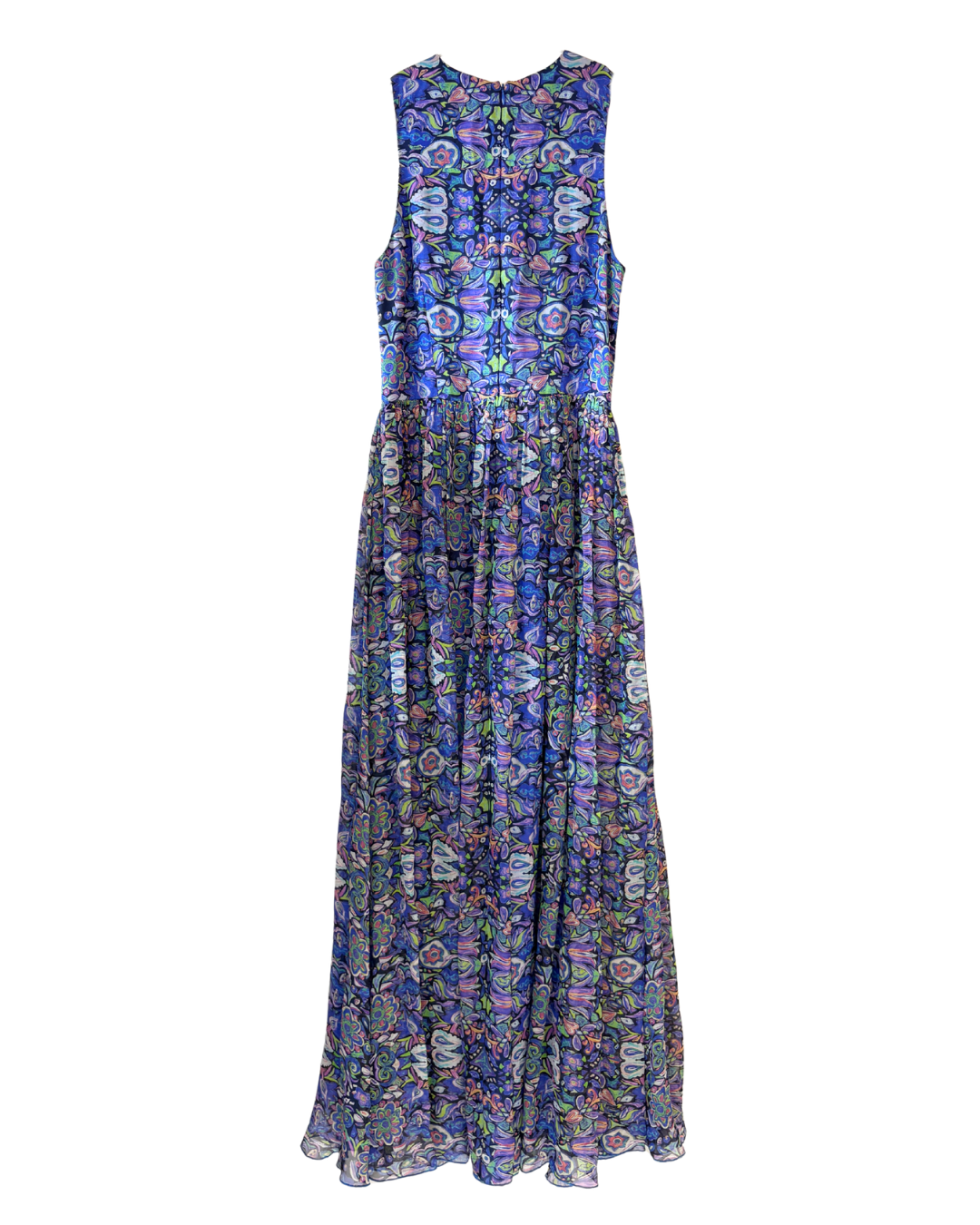 Matthew Williamson Blue Abstract Silk Maxi Dress