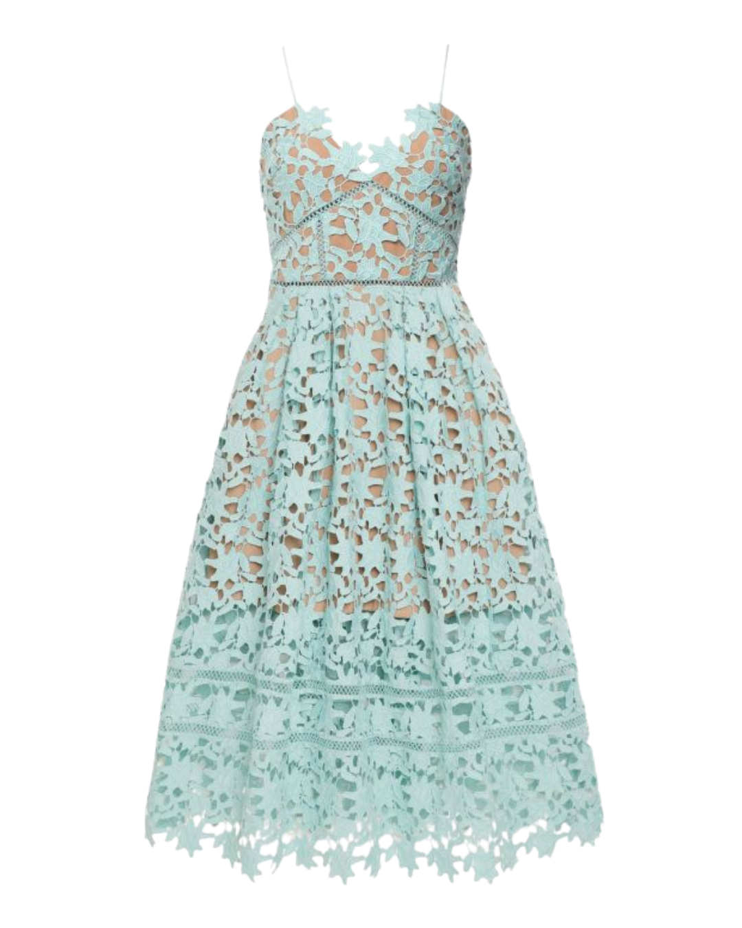 Self-Portrait Mint Green Lace Midi Dress