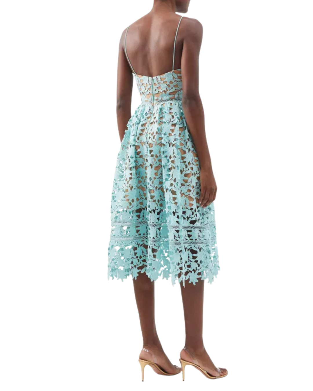 Self-Portrait Mint Green Lace Midi Dress