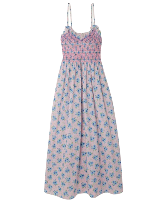 Loretta Caponi Cotton Floral Midi Dress