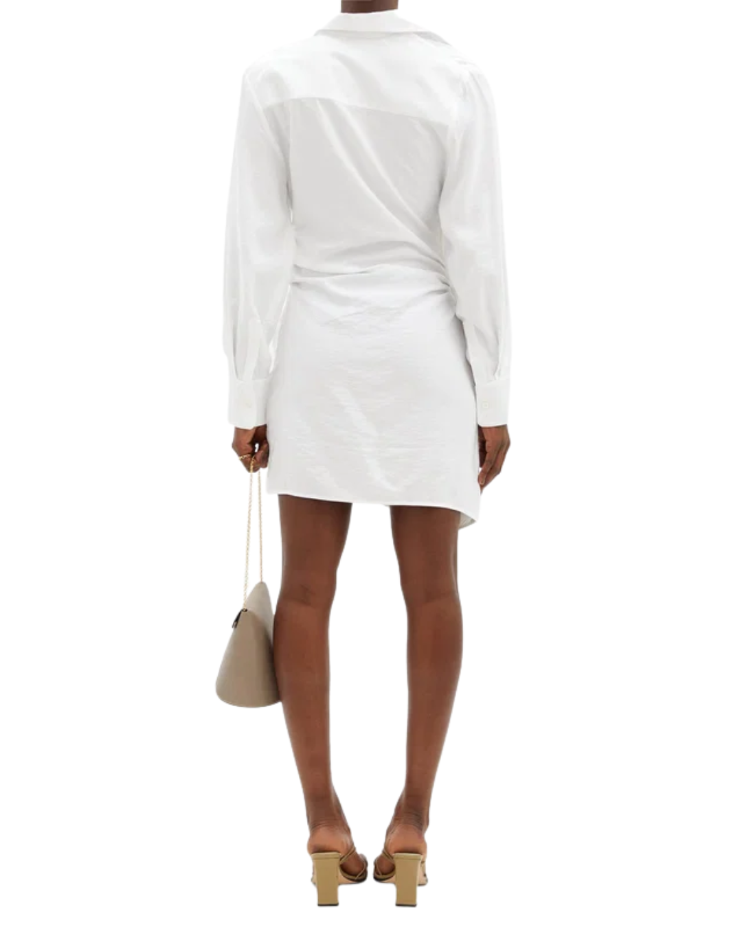 Jacquemus White Bahia Knotted Shirt Dress