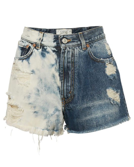 Givenchy Blue Distressed Denim Shorts
