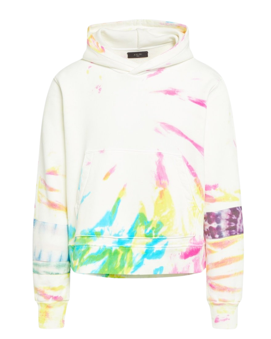 Amiri White Tie Dye Art Patch Hoodie