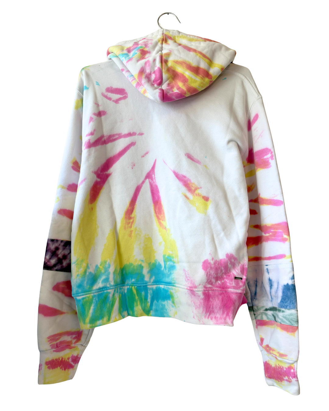 Amiri White Tie Dye Art Patch Hoodie