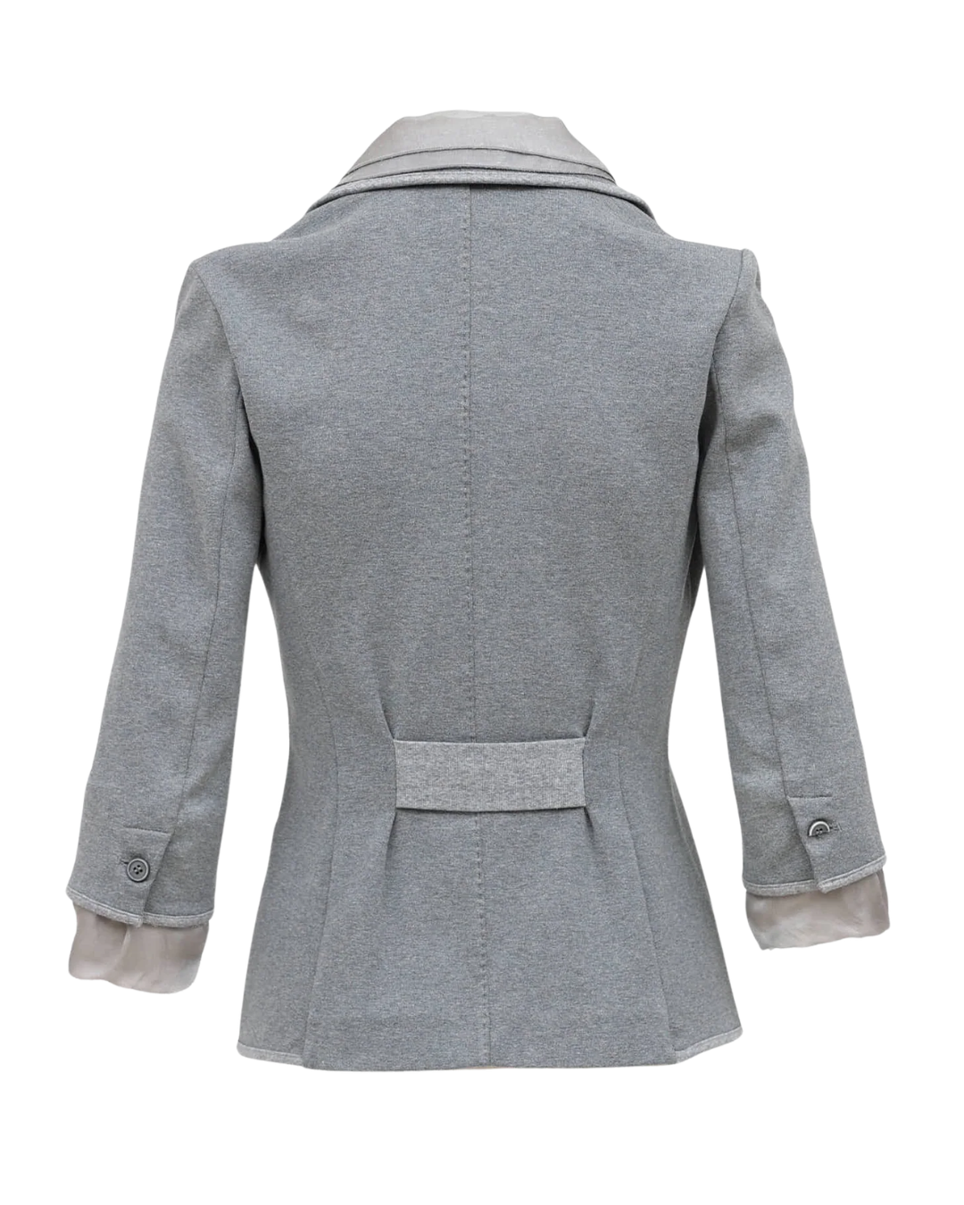 Brunello Cucinelli Grey Cotton Ruffle Blazer