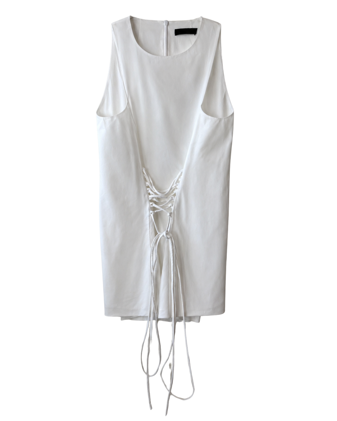 The Row White Ruched Tie Front Top
