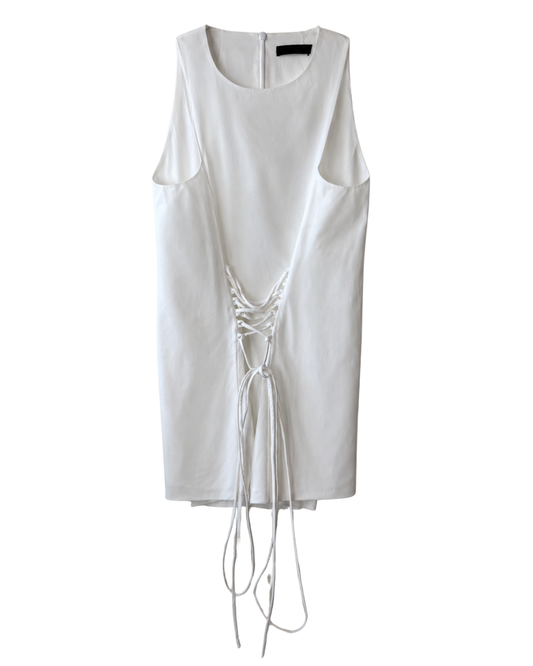 The Row White Ruched Tie Front Top