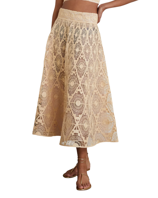 Emporio Sirenuse Livia Raffia Midi Skirt
