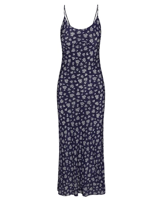 Realisation Blue Floral Silk Strappy Maxi Dress