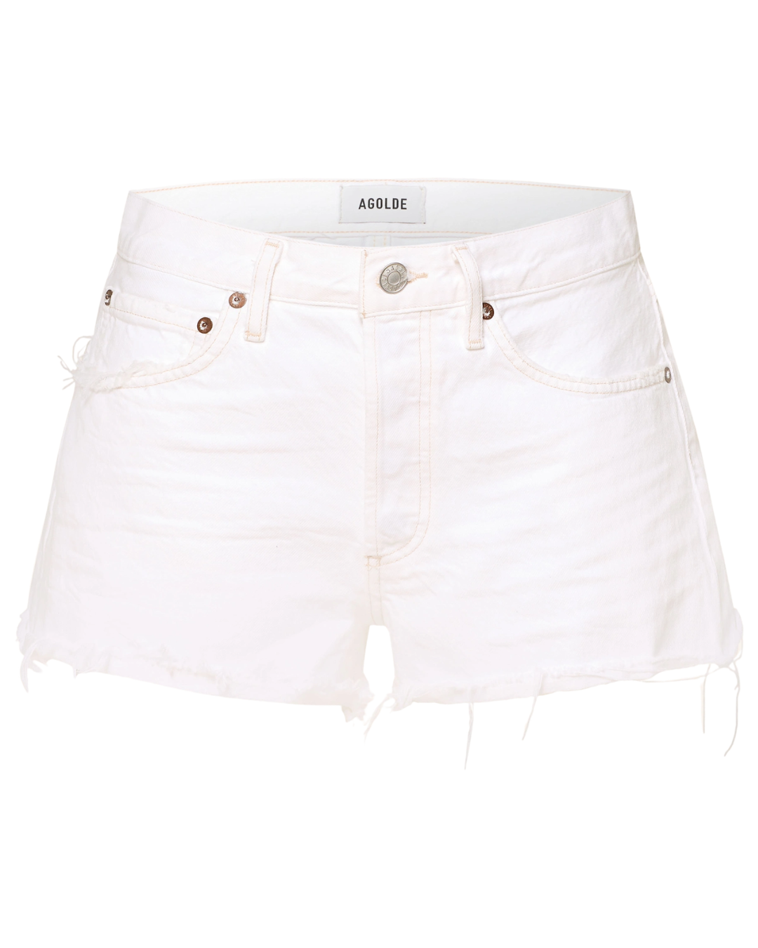 Agolde White Denim Shorts