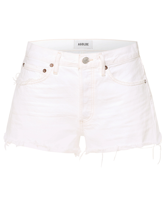 Agolde White Denim Shorts