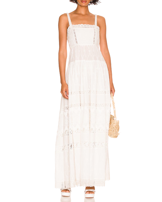 Loveshackfancy White Camisha Dress
