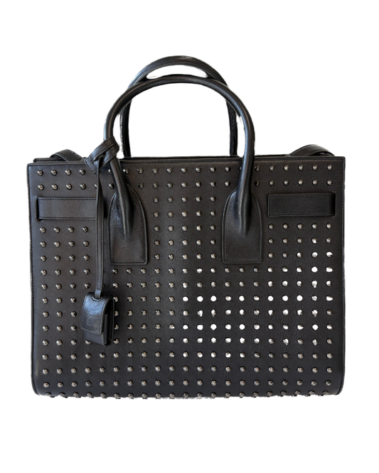Saint Laurent Sac De Jour Studded Leather Tote Bag