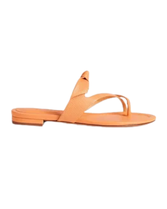 Alexandre Birman Orange Leather Thong Flip Flops