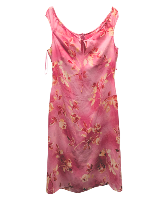 Escada Silk Mid Length Floral Dress In Pink