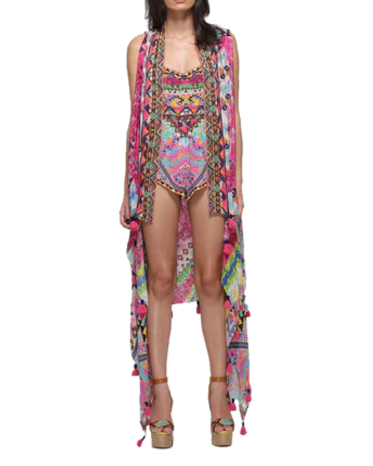 Rococo Pink Kaftan With Tassels