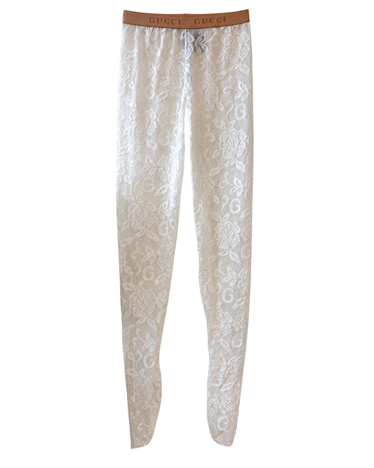 Gucci White Lace Plussy Tights