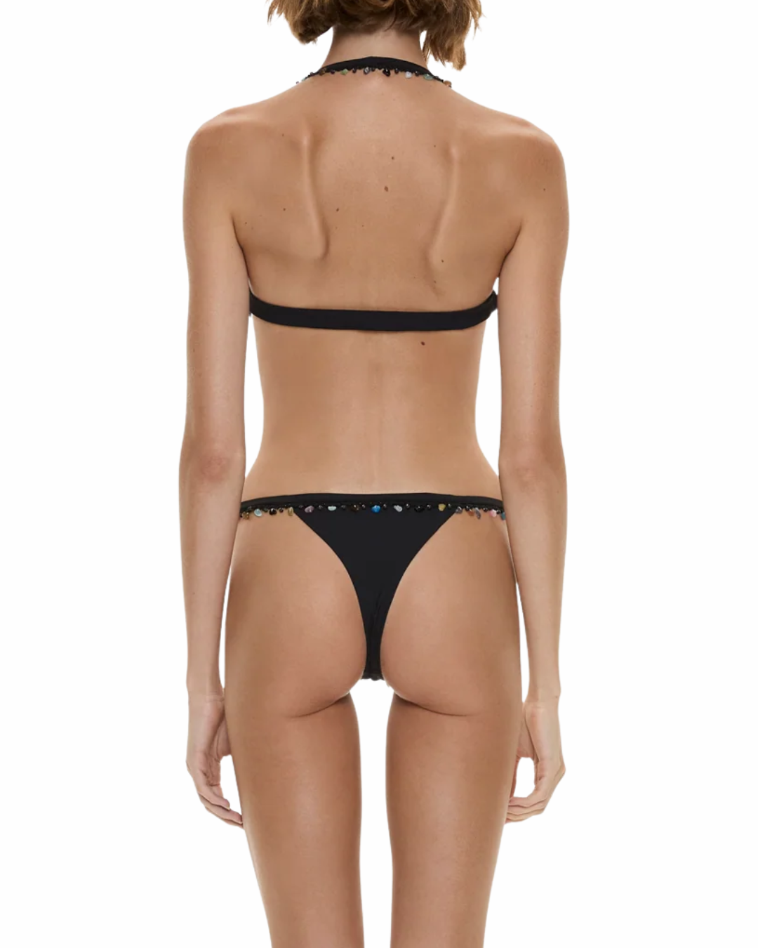 Christopher Esber Black Jewel Embellished Bikini